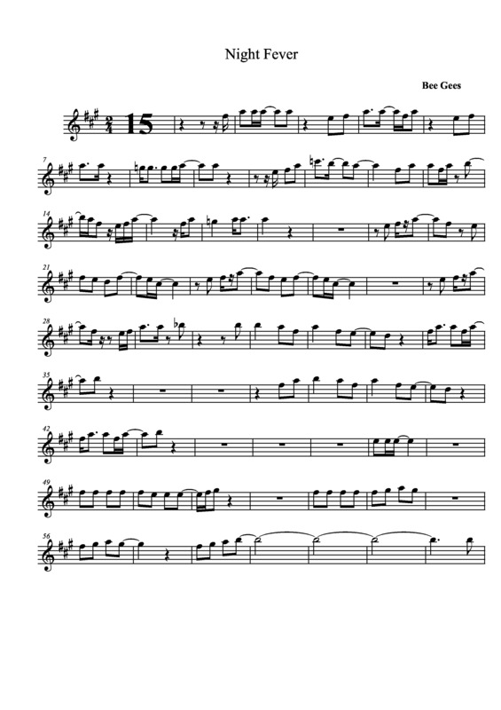 Partitura da música Night Fever v.3