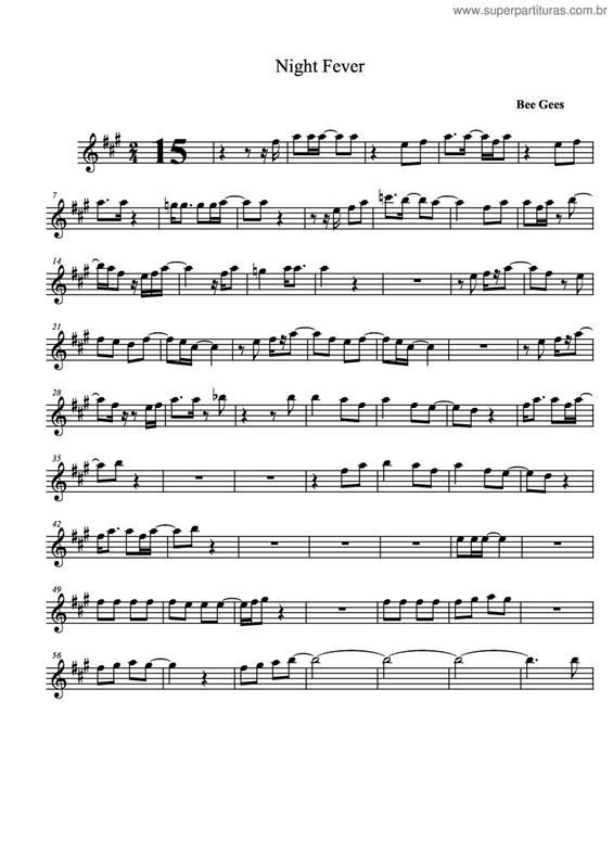 Partitura da música Night Fever v.4