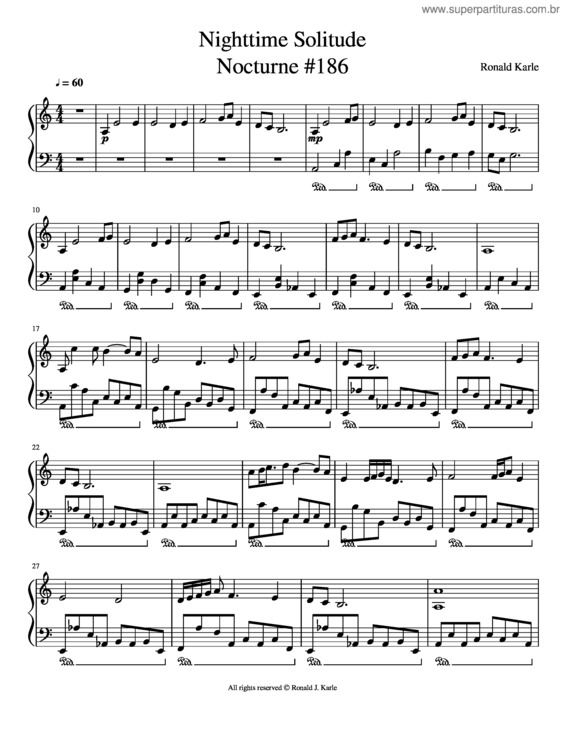 Partitura da música Nightime Solitude Nocturne #186