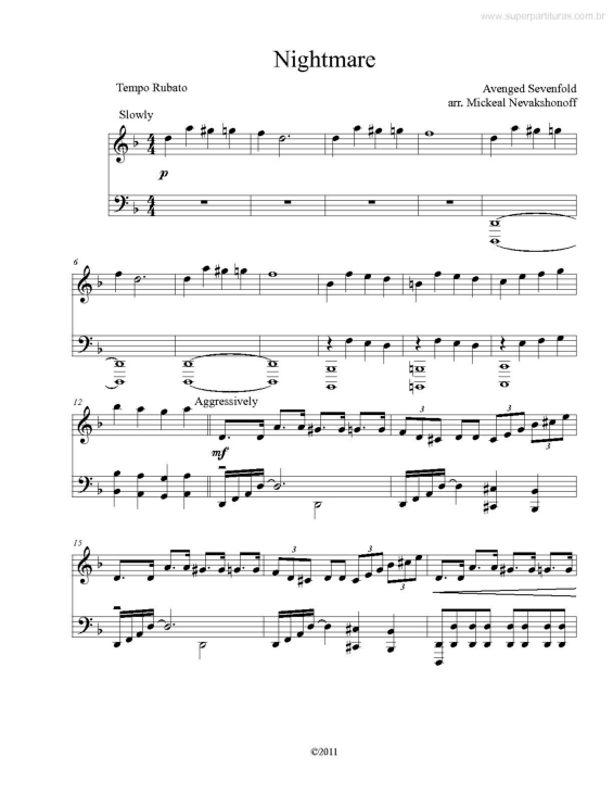 Partitura da música Nightmare