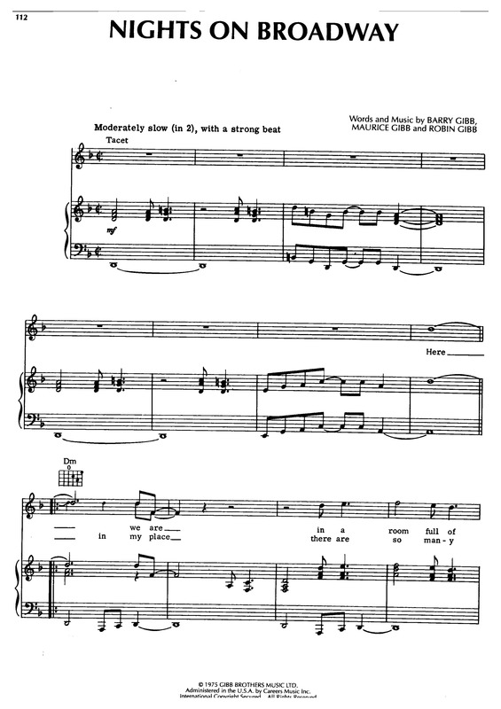 Partitura da música Nights On Broadway v.2