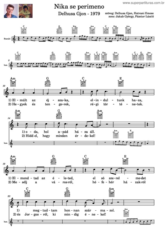 Partitura da música Nika Se Perimeno – Gjon Delhusa
