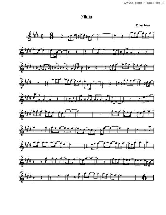 Partitura da música Nikita v.2