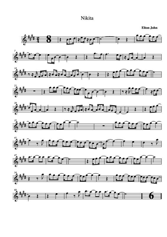 Partitura da música Nikita v.5