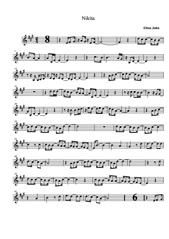 Partitura da música Nikita v.6