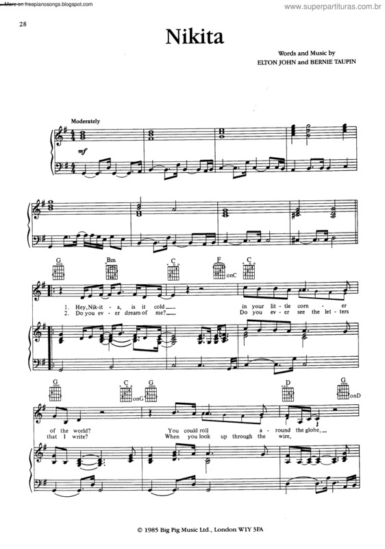 Partitura da música Nikita v.8