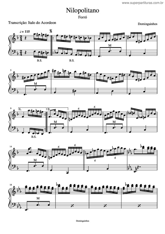 Partitura da música Nilopolitano v.2