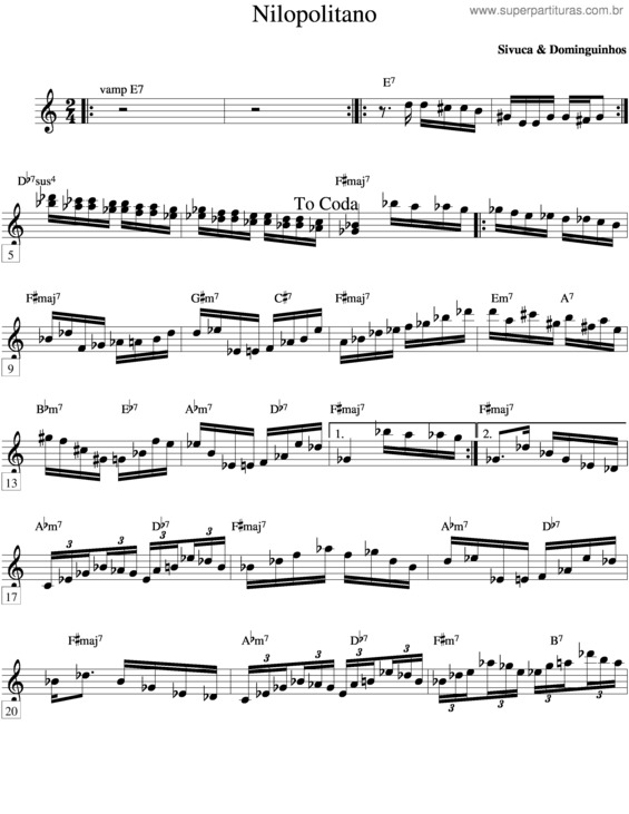 Partitura da música Nilopolitano