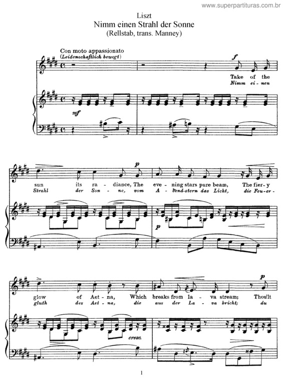 Partitura da música Nimm einen Strahl der Sonne