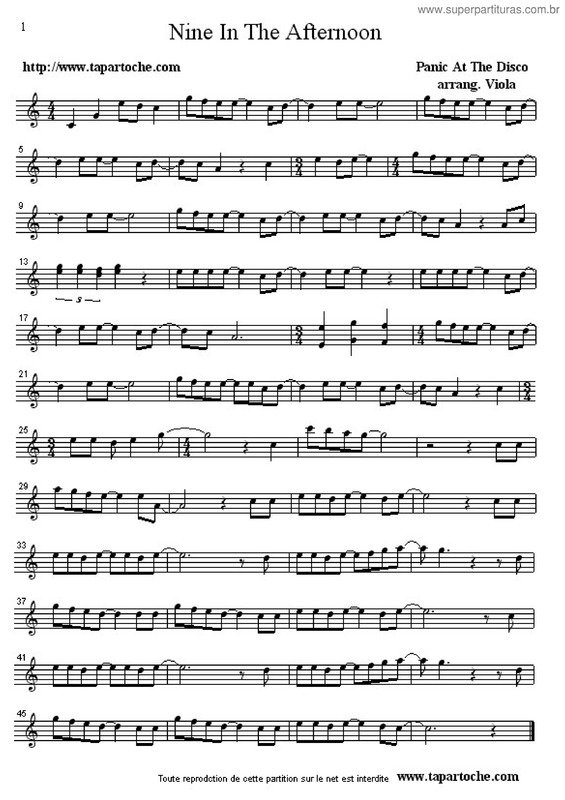 Partitura da música Nine In The Afternoon