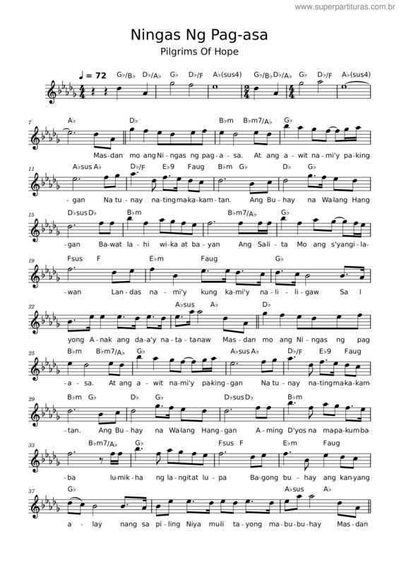Partitura da música Ningas Ng Pag–Asa v.2