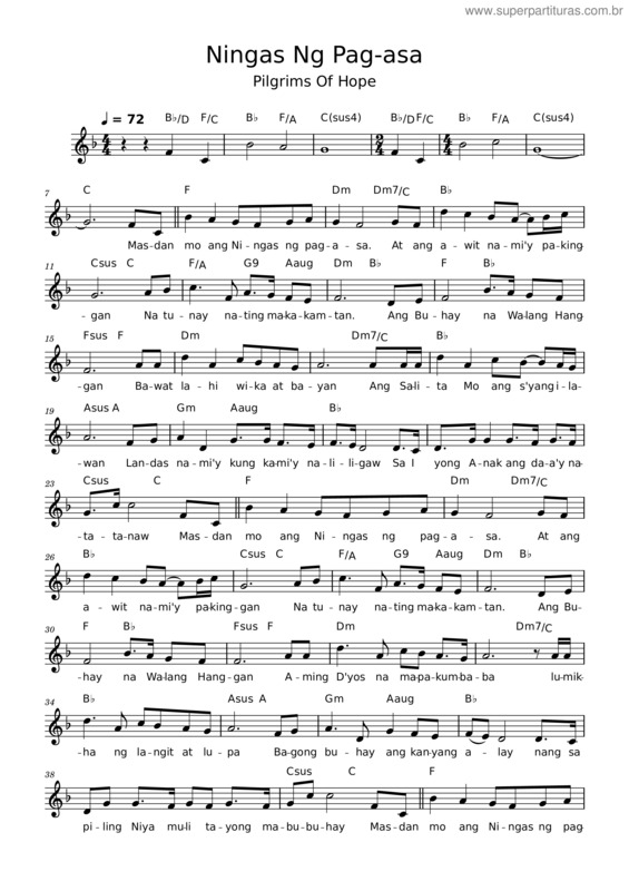 Partitura da música Ningas Ng Pag–Asa