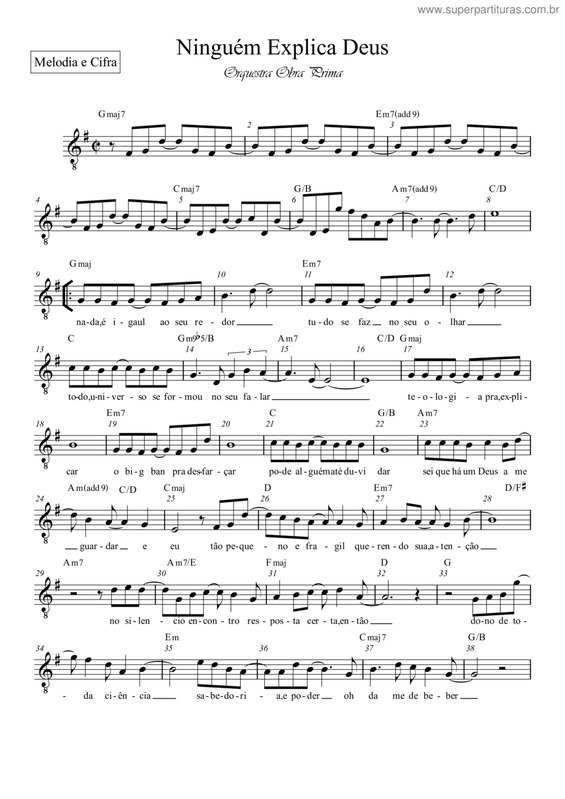 Partitura da música Ninguém Explica Deus v.13