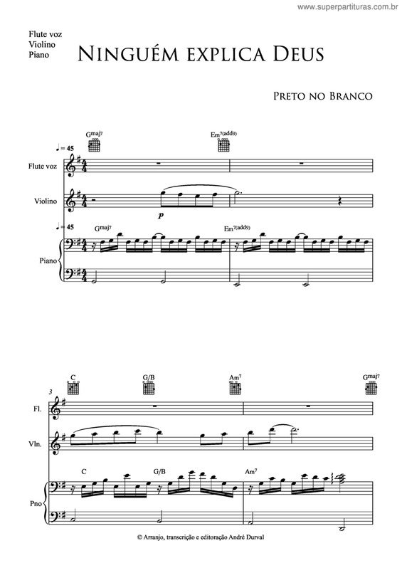 Partitura da música Ninguém Explica Deus v.5