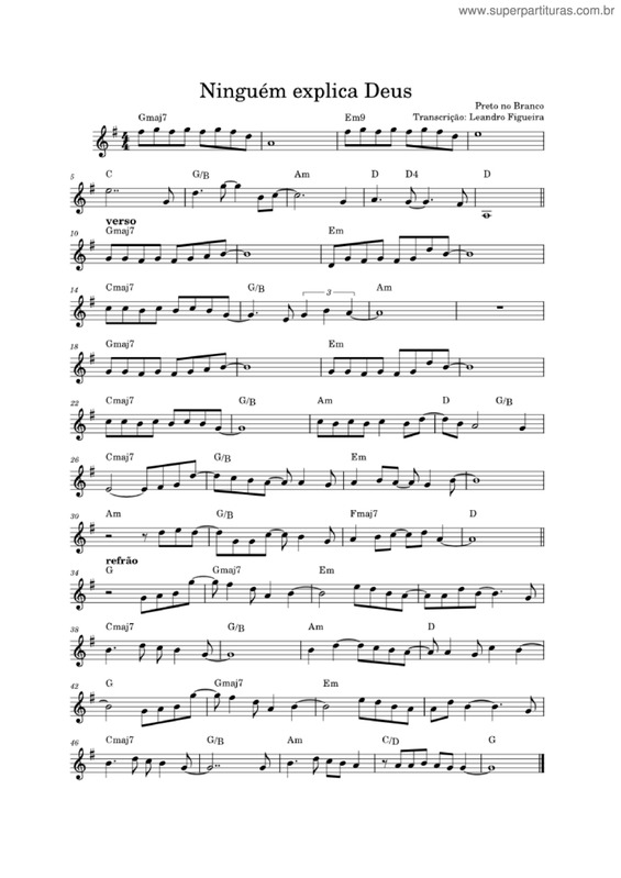 Partitura da música Ninguém Explica Deus v.8