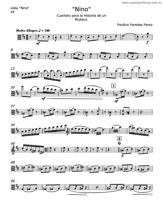 Partitura da música Nino – Paulino Paredes Pérez
