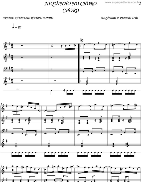 Partitura da música Niquinho No Choro v.2