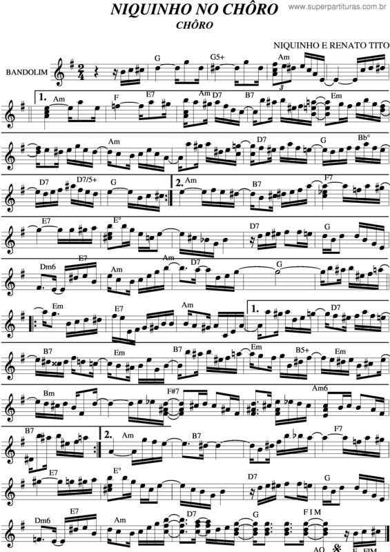 Partitura da música Niquinho No Choro