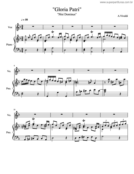 Partitura da música Nisi Dominus: Viigloria Patri