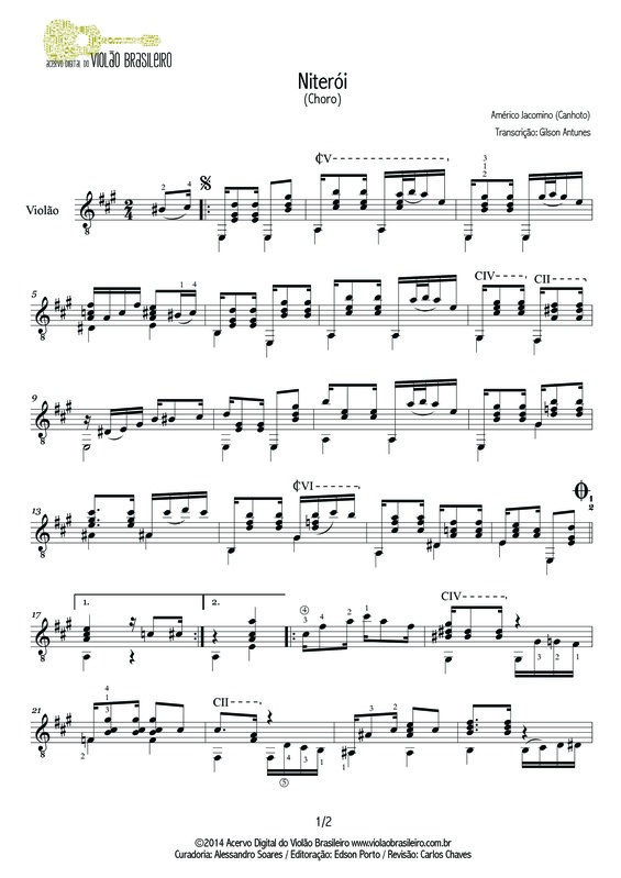 Partitura da música Niterói v.2