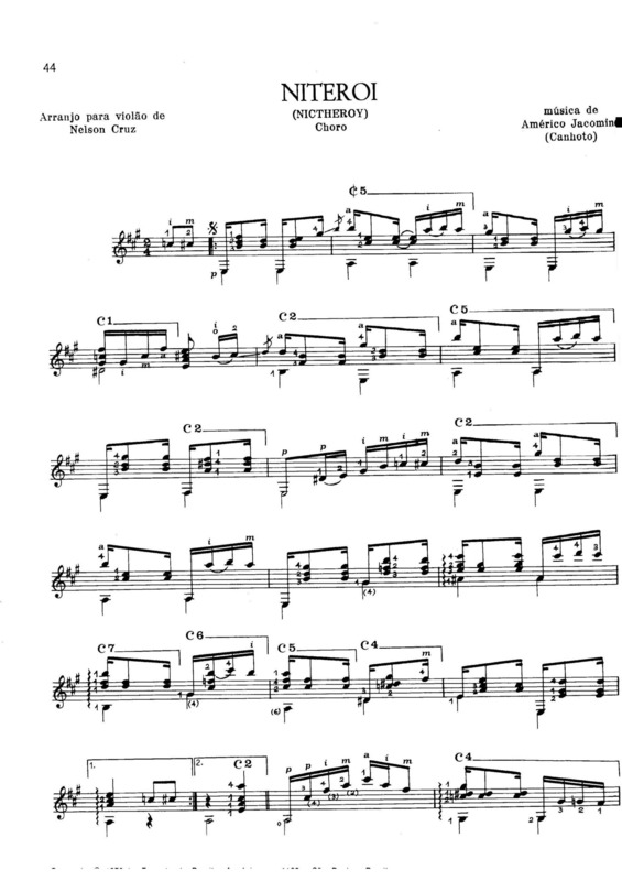 Partitura da música Niterói