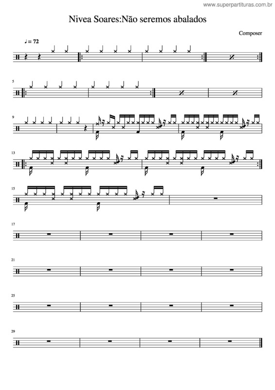 Partitura da música Nivea Soares :Não Seremos Abalados