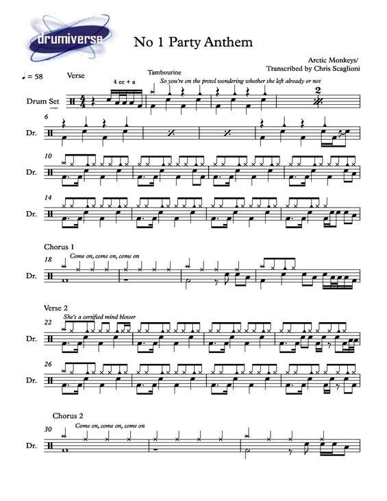 Partitura da música No 1 Party Anthem