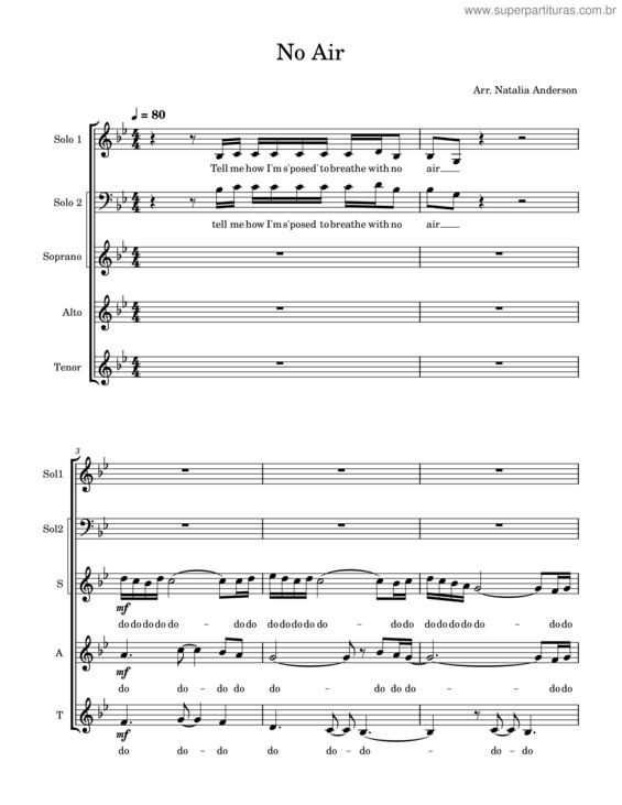 Partitura da música No Air – Jordin Sparks