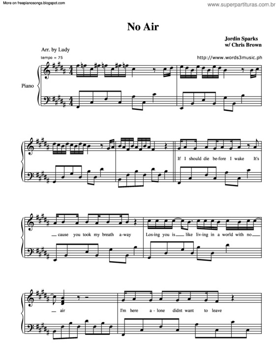 Partitura da música No Air v.2