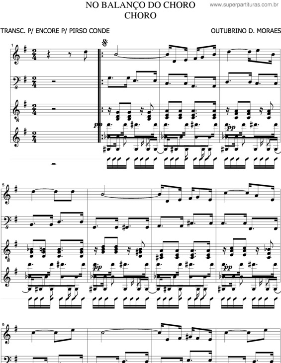 Partitura da música No Balanço Do Choro