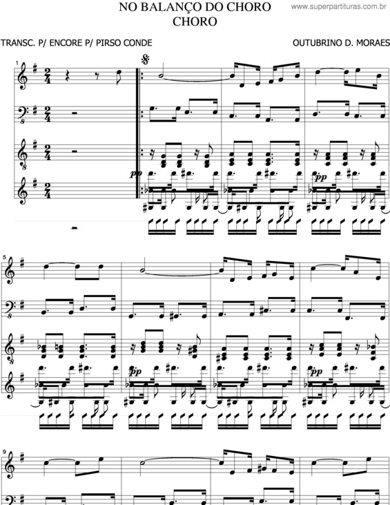 Partitura da música No Balanço Do Choro