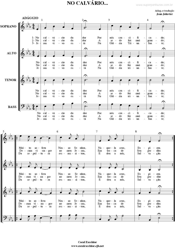 Partitura da música No Calvário