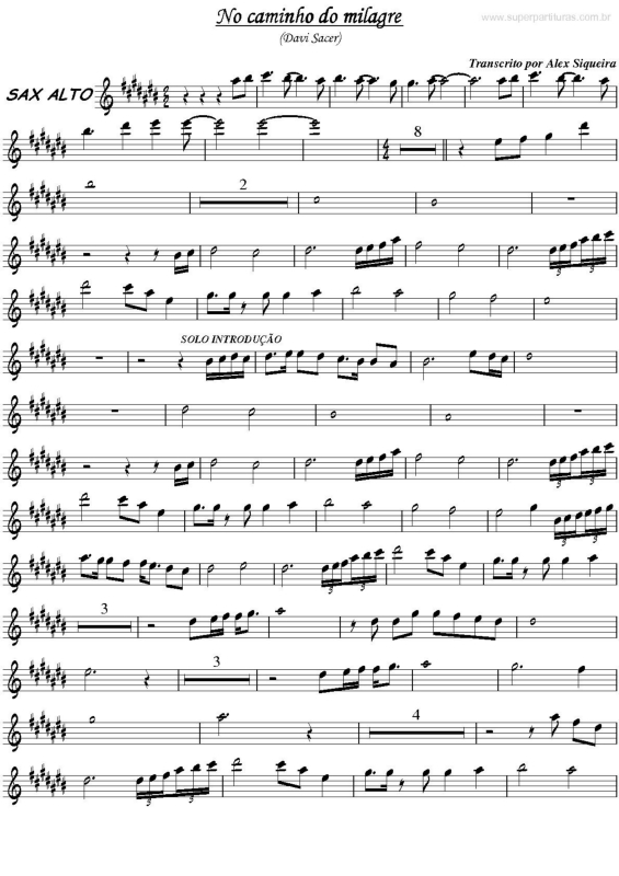 Partitura da música No Caminho do Milagre v.2