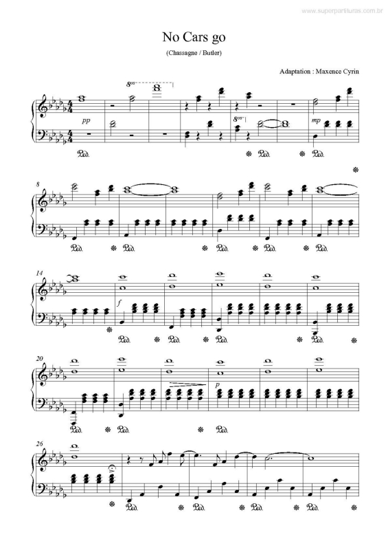 Partitura da música No Cars Go