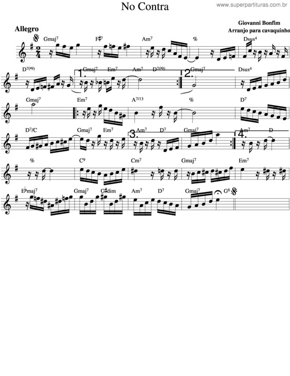 Partitura da música No Contra