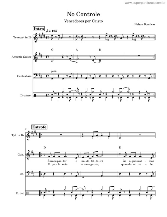 Partitura da música No Controle