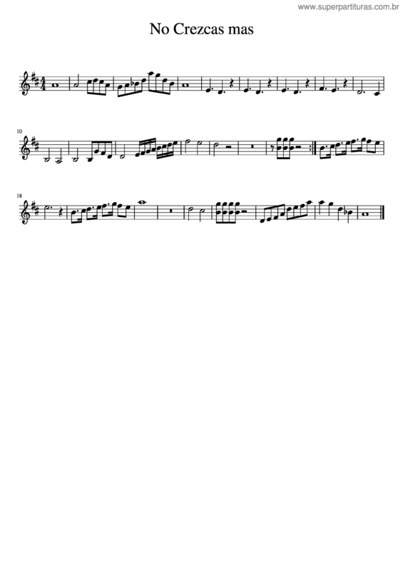 Partitura da música No Crezcas Mas