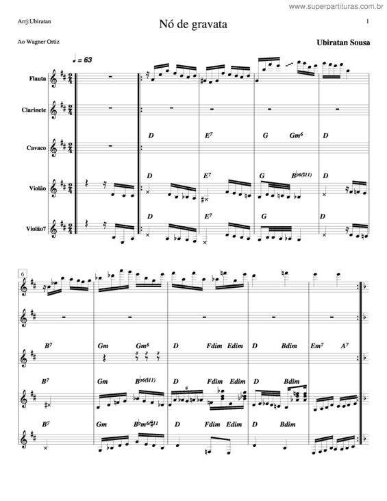 Partitura da música Nó De Gravata