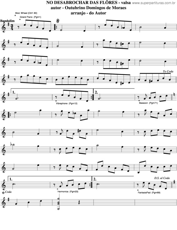 Partitura da música No Desabrochar Das Flôres v.2