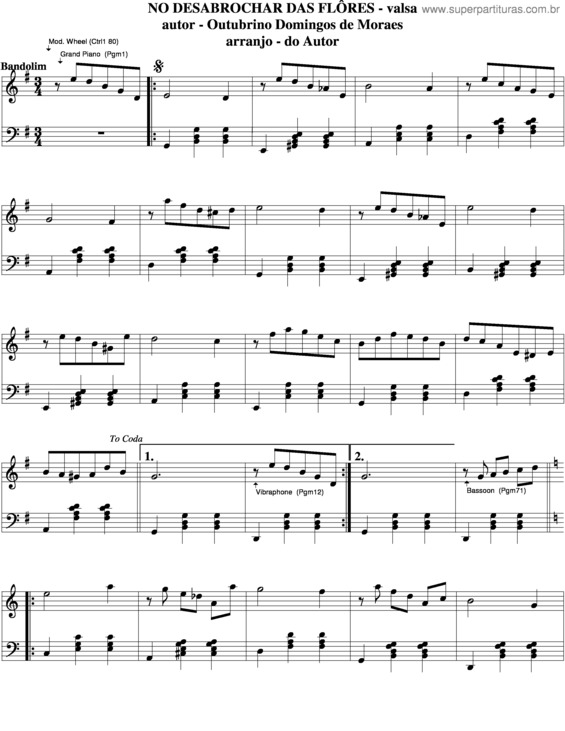 Partitura da música No Desabrochar Das Flôres v.3