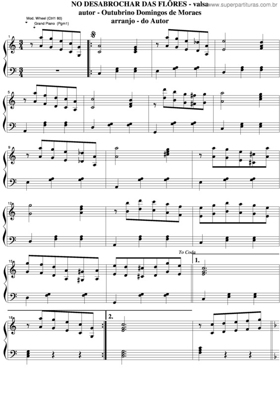 Partitura da música No Desabrochar Das Flôres v.4