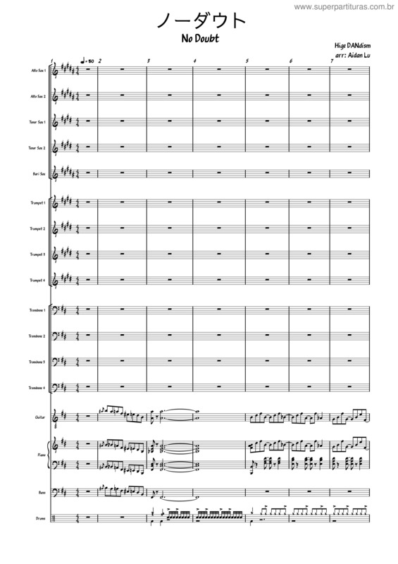 Partitura da música No Doubt – Official Hige Dandism
