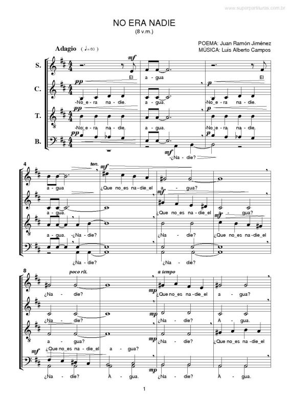 Partitura da música No Era Nadie