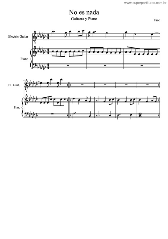 Partitura da música No Es Nada