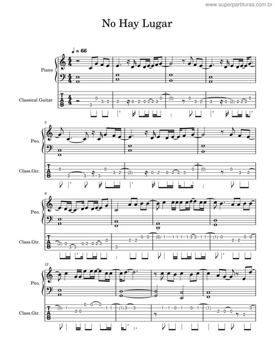 Partitura da música No Hay Lugar Más Alto – Miel San Marcos No Hay Lugar