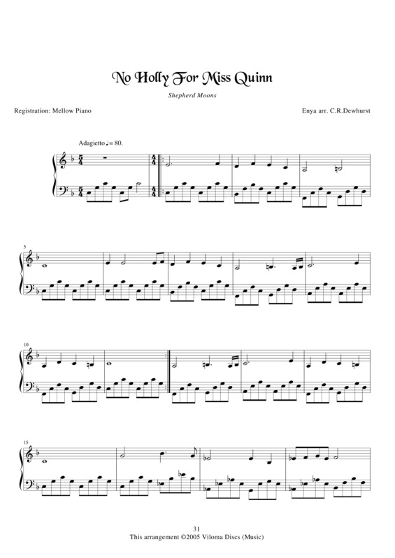 Partitura da música No Holly For Miss Quinn v.2