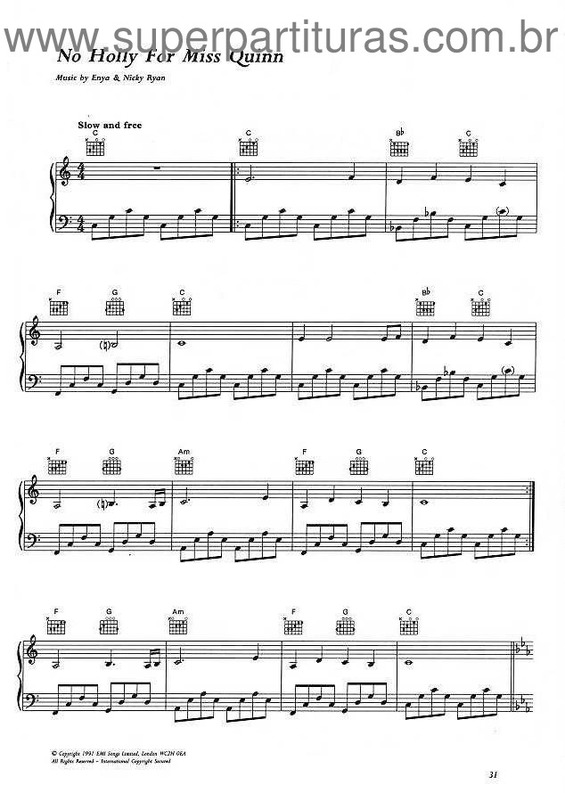 Partitura da música No Holly For Miss Quinn