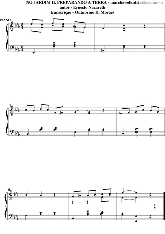 Partitura da música No Jardim lll-A Semente