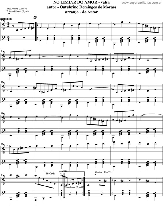 Partitura da música No Limiar Do Amor v.3