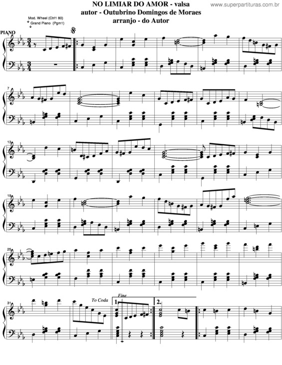 Partitura da música No Limiar Do Amor v.4